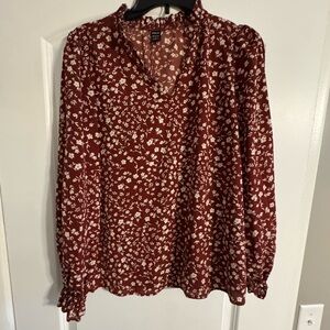 SHEIN Burgundy Floral Blouse